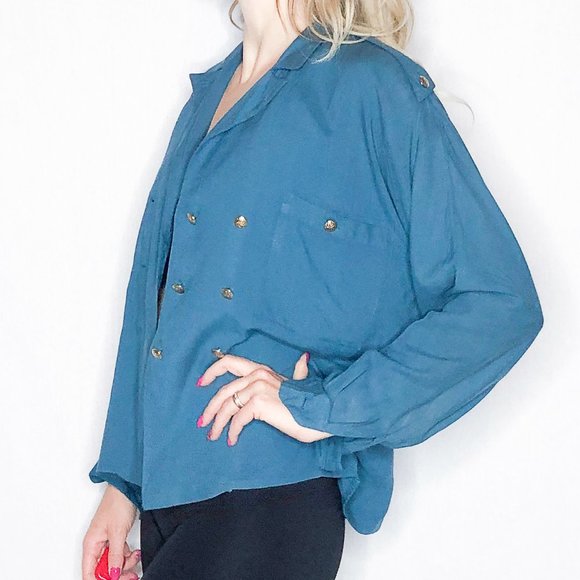 Vintage 80s Campagnie Internationale EXPRESS double breasted top. - Picture 10 of 13